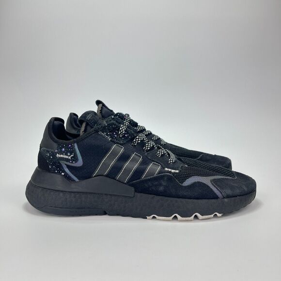 Adidas Nite Jogger Black Reflective Xeno Atletic Casual Shoes FV8027 Men Size 11 - Picture 1 of 10
